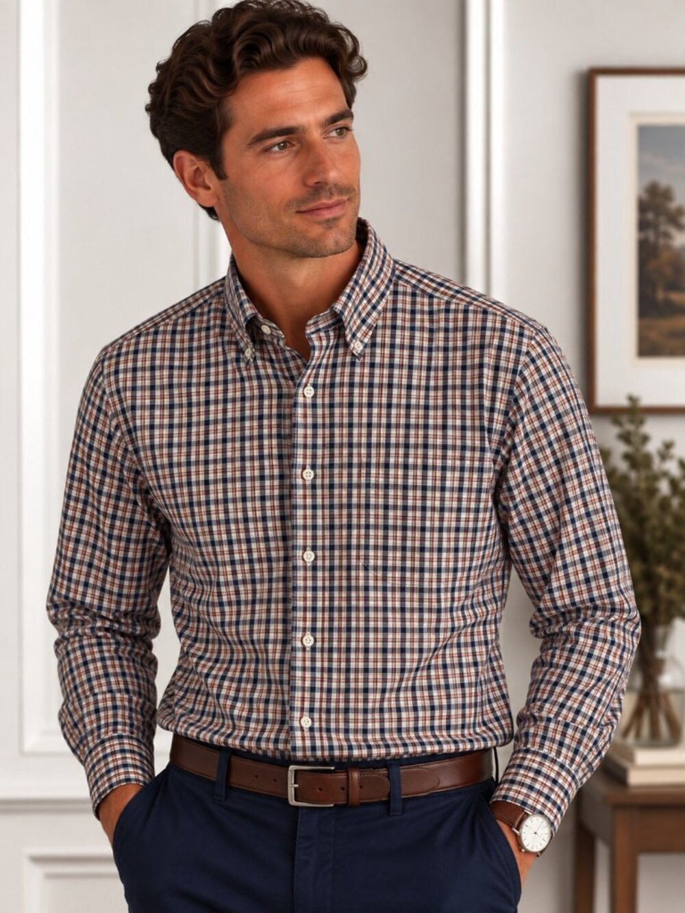 Charles Tyrwhitt Multi-Color Plaid Button-Down